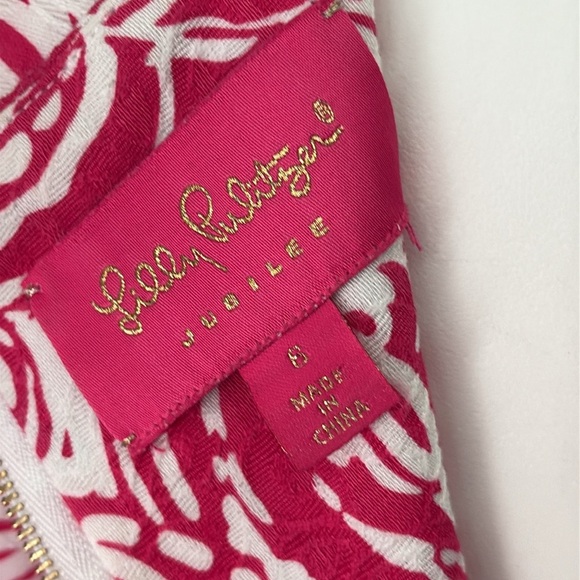 Lilly Pulitzer Jubilee Flam Alma Shift Dress Pink Green size 8 - Picture 8 of 13
